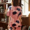 Printed Overhead Short Sleeve Two-Piece Pajama Set - Image 5