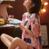 Printed Overhead Short Sleeve Two-Piece Pajama Set - Image 6