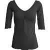 Drawstring Fitted V Neck Short Sleeve Yoga T-Shirt - Image 10