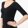 Drawstring Fitted V Neck Short Sleeve Yoga T-Shirt - Image 6