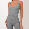 Elastic Hight Fitness low-neck Skinny Jumpsuits
