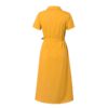 Elegant A line Solid Buttons Midi Dress - Image 3