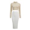 Elegant Bodycon Long Sleeve Beading Club Wear Sets - Image 2