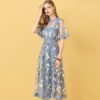 Elegant Flowers Embroidery Party Midi Dresses - Image 3