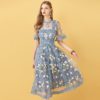 Elegant Flowers Embroidery Party Midi Dresses - Image 4