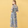 Elegant Flowers Embroidery Party Midi Dresses - Image 6