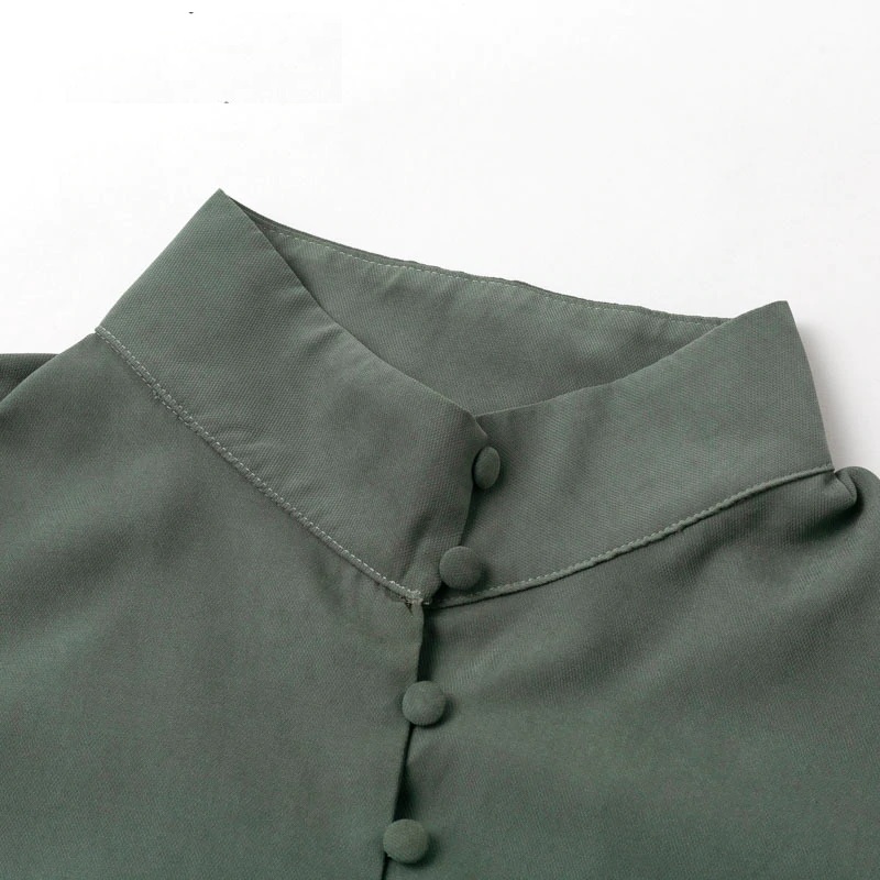 Elegant Puff Sleeve Solid Blouse Shirt - Image 6