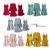 Elegant Shorts Faux Silk Nightdress 4 Pieces - Image 4