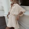 Elegant Buttons Long Sleeve Shirt Dress