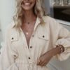 Elegant Buttons Long Sleeve Shirt Dress - Image 2