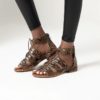 Flat Chunky Lace up Gladiator Sandals