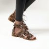 Flat Chunky Lace up Gladiator Sandals - Image 2