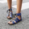Flat Chunky Lace up Gladiator Sandals - Image 7