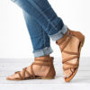 Flat Sandals - Narrow Crisscrossed Straps - Image 2