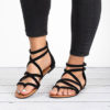 Flat Sandals - Narrow Crisscrossed Straps - Image 4