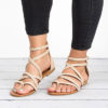 Flat Sandals - Narrow Crisscrossed Straps - Image 5