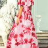 Floral Off The Shoulder Split Maxi Dresses - Image 7