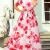 Floral Off The Shoulder Split Maxi Dresses