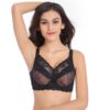 Full Coverage Jacquard Non Padded Lace Sheer Underwire Bra - Image 2