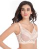 Full Coverage Jacquard Non Padded Lace Sheer Underwire Bra - Image 3