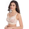 Full Coverage Jacquard Non Padded Lace Sheer Underwire Bra - Image 4