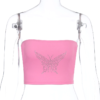 Glitter Diamond Off Shoulder Camis Cropped Top - Image 2