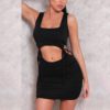 Hollow Out Sleeveless Crop Top Mini Skirt - Image 2