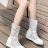 Lace Boots  Daily Casual Wedge Shoes - Image 3