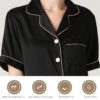 Lapel Collar Short Sleeve Striped Sleepwear - Image 5