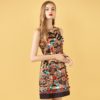 Leopard Print Embroidery Beading Vintage Mini Dresses
