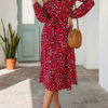 Leopard Print Long Sleeves Shirt Maxi Dresses - Image 3