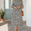 Leopard Print Long Sleeves Shirt Maxi Dresses - Image 5