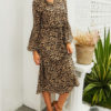 Leopard Print Long Sleeves Shirt Maxi Dresses - Image 7