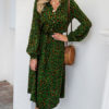 Leopard Print Long Sleeves Shirt Maxi Dresses - Image 9