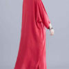 Long Sleeves V-Neck Cotton Long Maxi Dress - Image 4