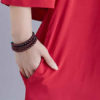 Long Sleeves V-Neck Cotton Long Maxi Dress - Image 5