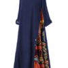 Maxi Dresses Half Sleeves Jewel Neck Printed Long Dress - Image 6