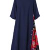 Maxi Dresses Half Sleeves Jewel Neck Printed Long Dress - Image 7