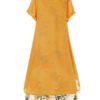 Maxi Dresses Jewel Neck Short Sleeves Printed Fake Two-Piece Style Long Dress - Image 3