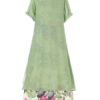 Maxi Dresses Jewel Neck Short Sleeves Printed Fake Two-Piece Style Long Dress - Image 5