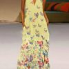 Maxi Dresses Lilac V-Neck Sleeveless Printed Long Dress - Image 3