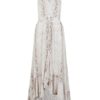 Maxi Dresses V Neck Animal Print Ruffle Floor Length Boho Dress - Image 5