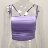 New Elegant Satin Straps Crop Vest Tops - Image 4