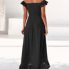 Off Shoulder Split Ruffles Maxi Dresses - Image 4