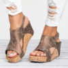 Open Toed and Heeled Sandals - Texture Soles