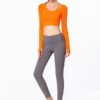 Plain Pure Color Backless Skinny Yoga T Shirt - Image 2