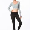 Plain Pure Color Backless Skinny Yoga T Shirt - Image 3
