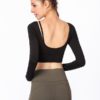 Plain Pure Color Backless Skinny Yoga T Shirt - Image 6