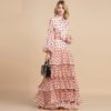 Polka Dot Bow Halter Tiered Party Maxi Dress - Image 4