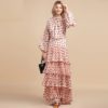 Polka Dot Bow Halter Tiered Party Maxi Dress - Image 5